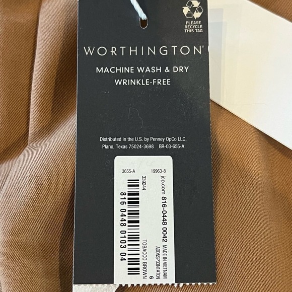 WORTHINGTON MID-RISE STRAIGHT ANKLE TROUSERS IN TOBACCO BROWN NWT WOMEN'S 6 - Picture 11 of 14